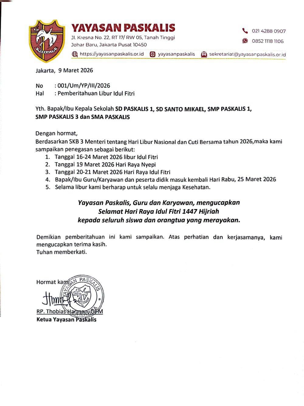 Libur Idul Fitri 1447 Hijriah