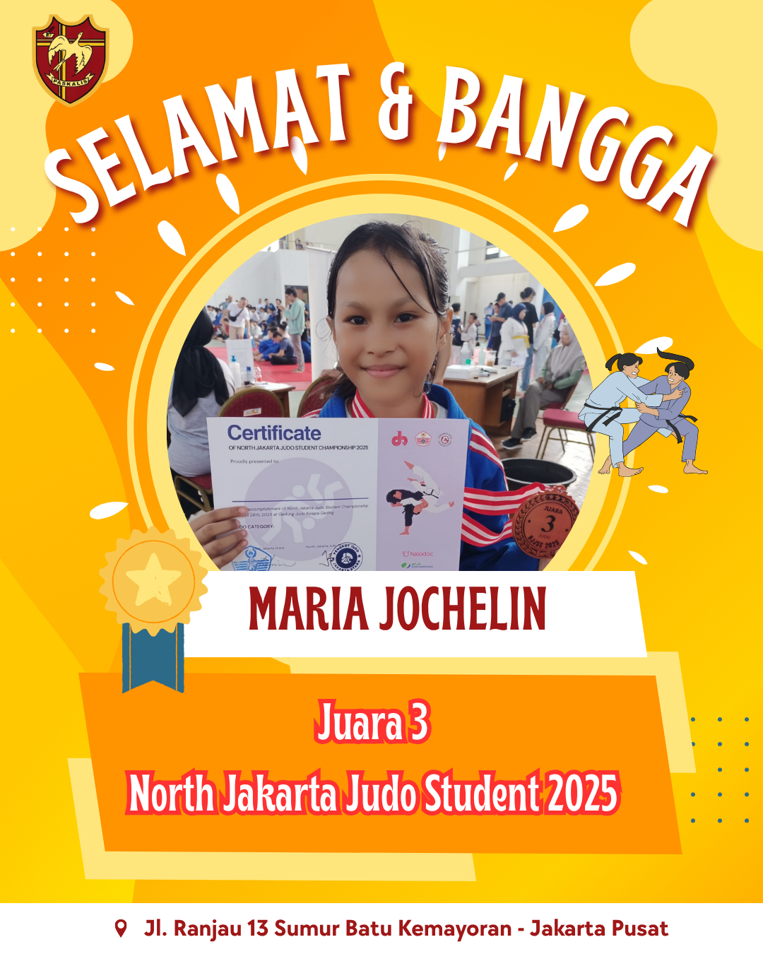 Juara 3 (SD -26 kg) North Jakarta Judo Students Championship 2025
